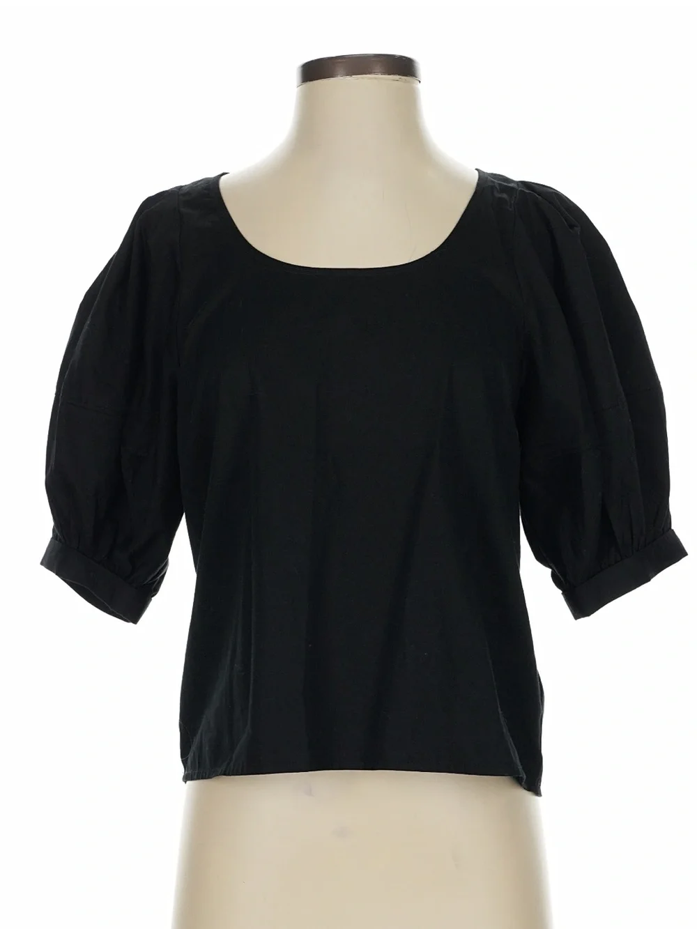 Madewell Black Puff Sleeve Square Neck Top Size XS
